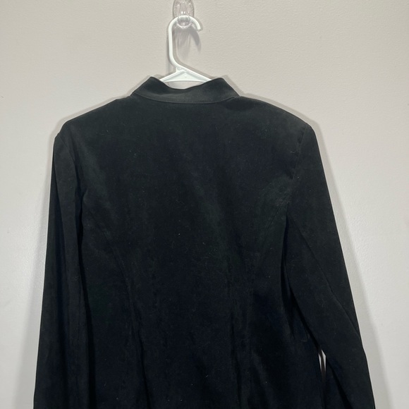 Elementz Women’s Western Style Black Faux Suede Floral Embroidered Blazer Jacket - Picture 11 of 12